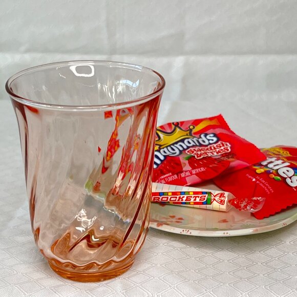 Vintage MCM translucent pink glass - Picture 2 of 7